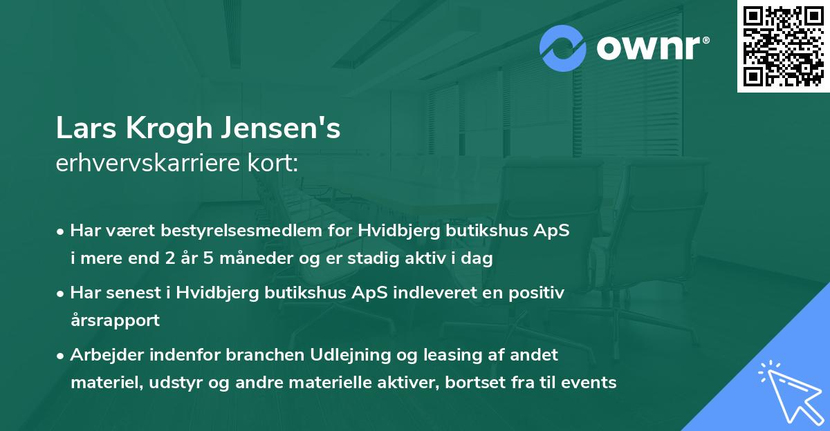 Lars Krogh Jensen's erhvervskarriere kort