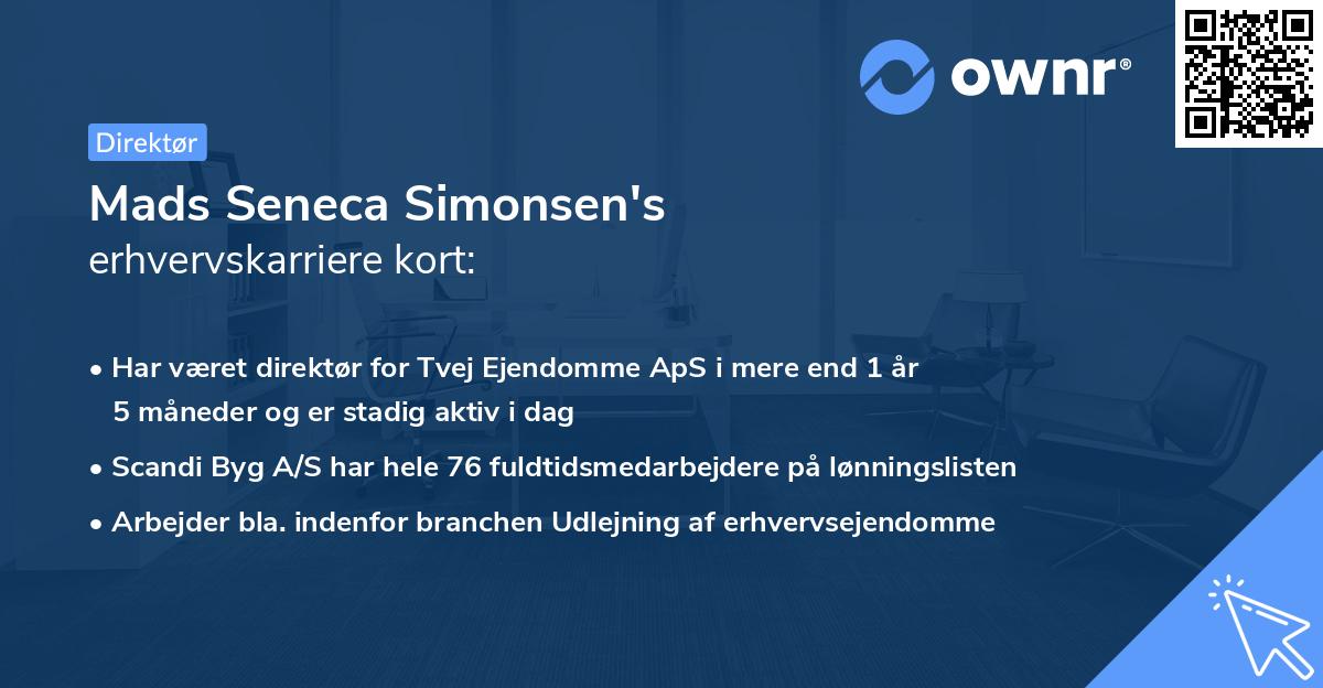Mads Seneca Simonsen's erhvervskarriere kort