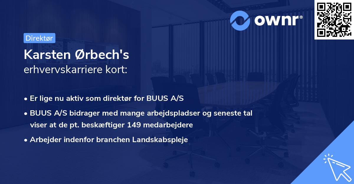 Karsten Ørbech's erhvervskarriere kort