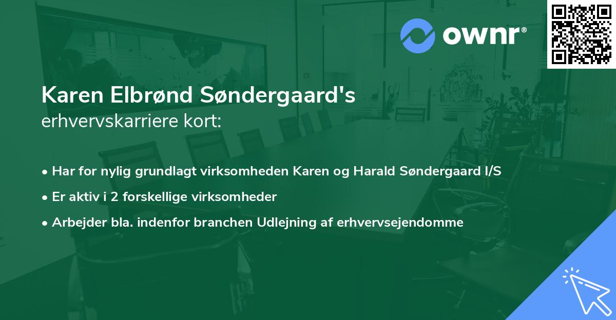 Karen Elbrønd Søndergaard's erhvervskarriere kort
