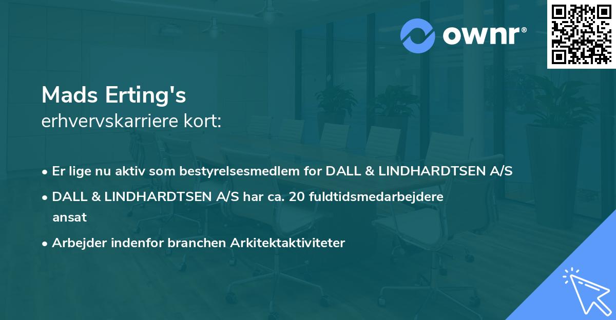 Mads Erting's erhvervskarriere kort