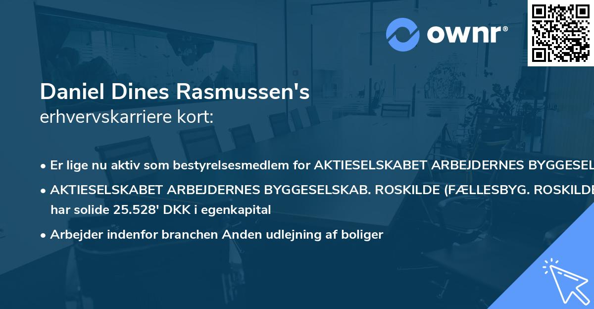Daniel Dines Rasmussen's erhvervskarriere kort
