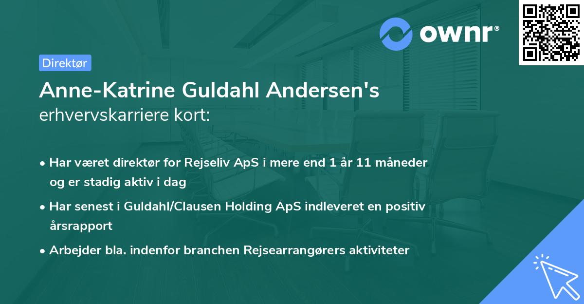 Anne-Katrine Guldahl Andersen's erhvervskarriere kort