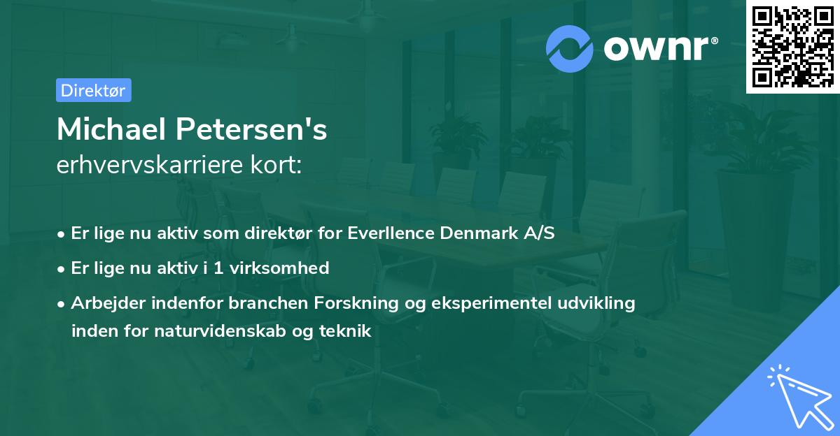 Michael Petersen's erhvervskarriere kort