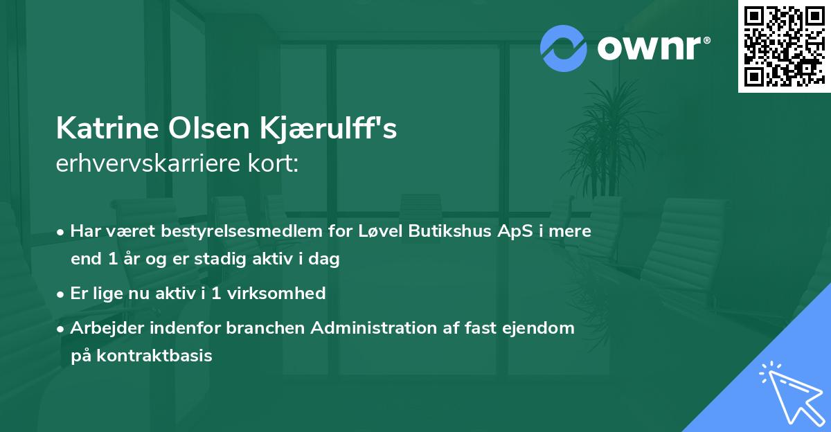 Katrine Olsen Kjærulff's erhvervskarriere kort