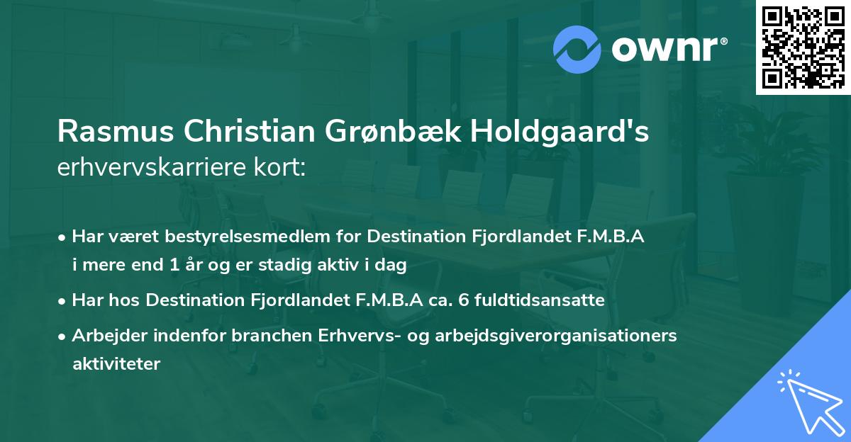 Rasmus Christian Grønbæk Holdgaard's erhvervskarriere kort