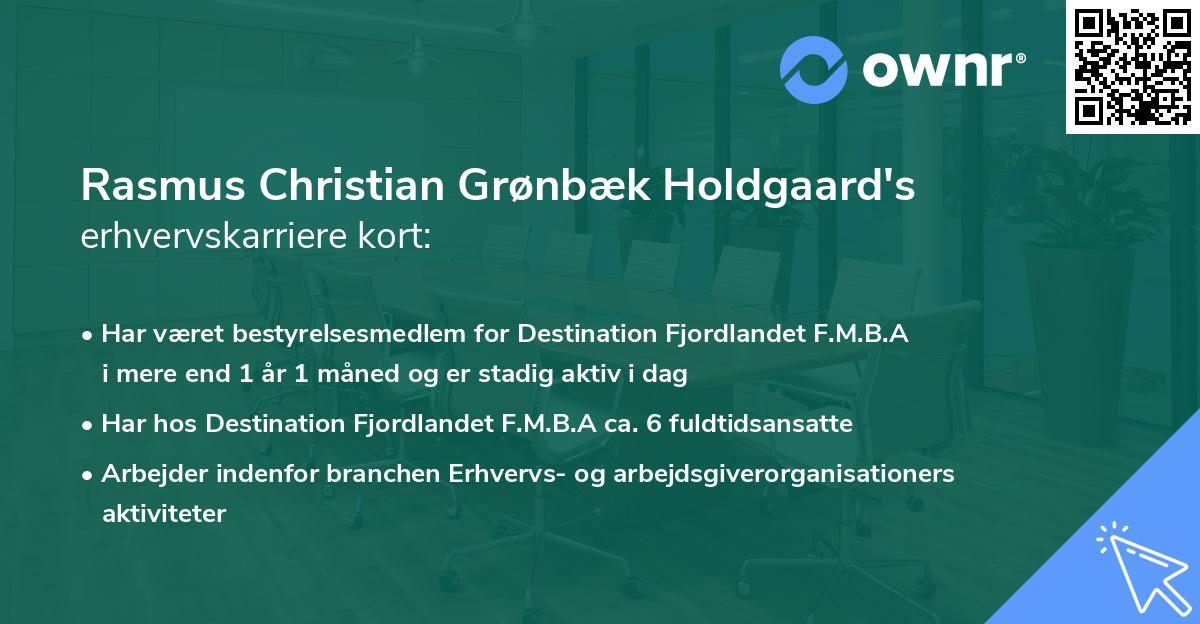 Rasmus Christian Grønbæk Holdgaard's erhvervskarriere kort