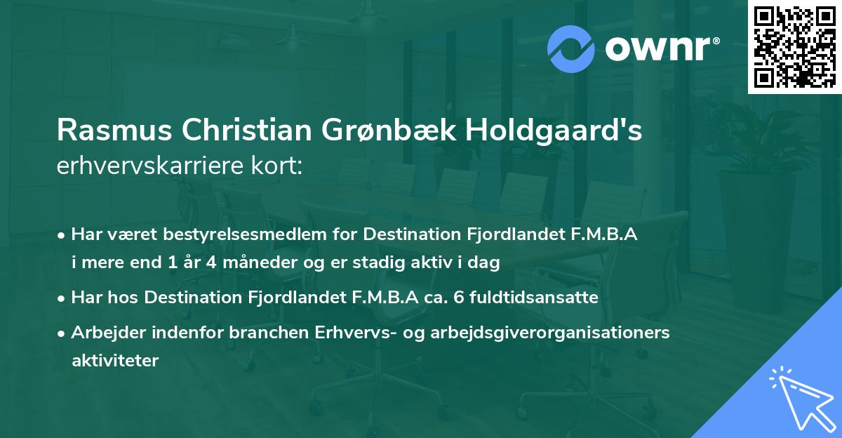 Rasmus Christian Grønbæk Holdgaard's erhvervskarriere kort
