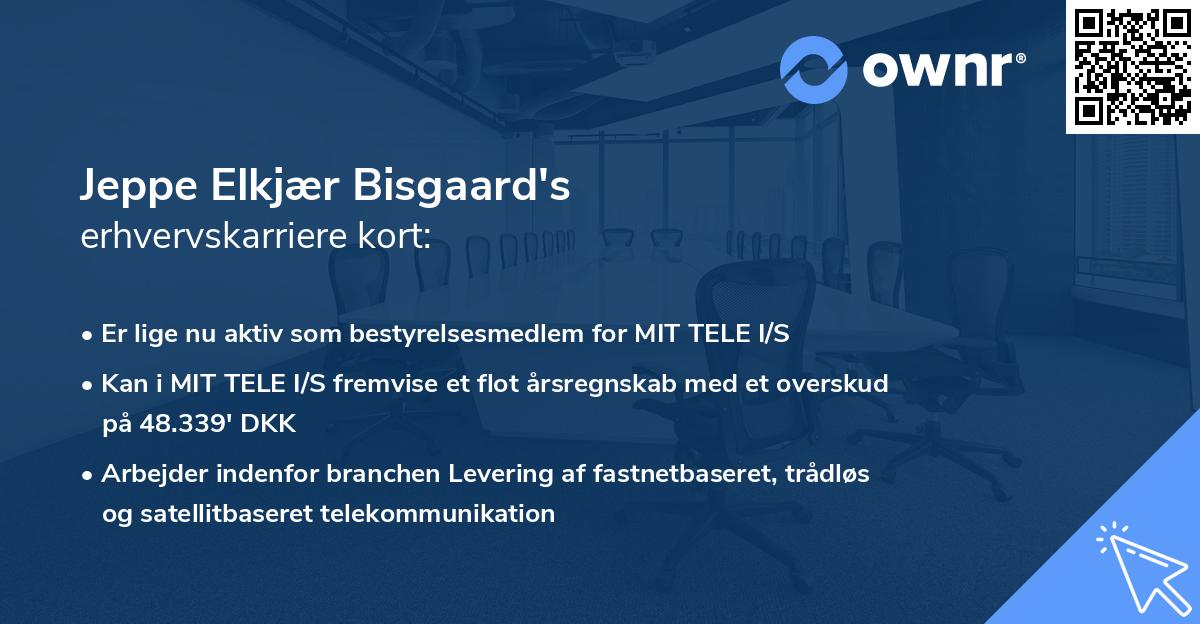 Jeppe Elkjær Bisgaard's erhvervskarriere kort