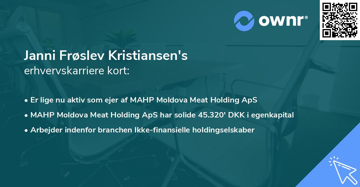 Janni Frøslev Kristiansen's erhvervskarriere kort