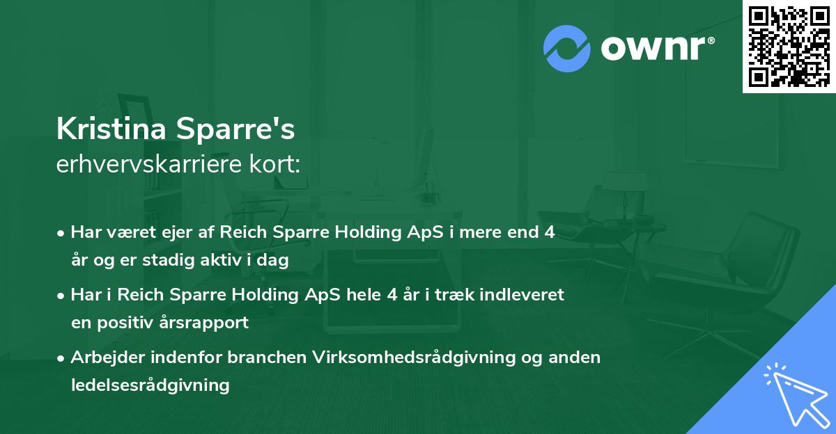 Kristina Sparre's erhvervskarriere kort
