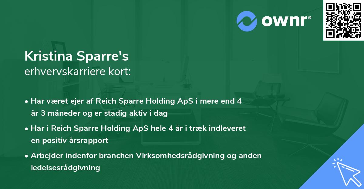 Kristina Sparre's erhvervskarriere kort