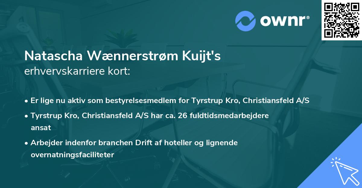 Natascha Wænnerstrøm Kuijt's erhvervskarriere kort