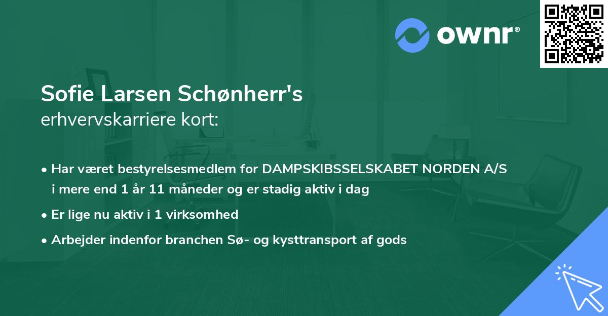 Sofie Larsen Schønherr's erhvervskarriere kort