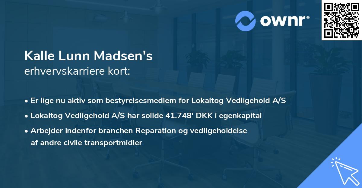 Kalle Lunn Madsen's erhvervskarriere kort