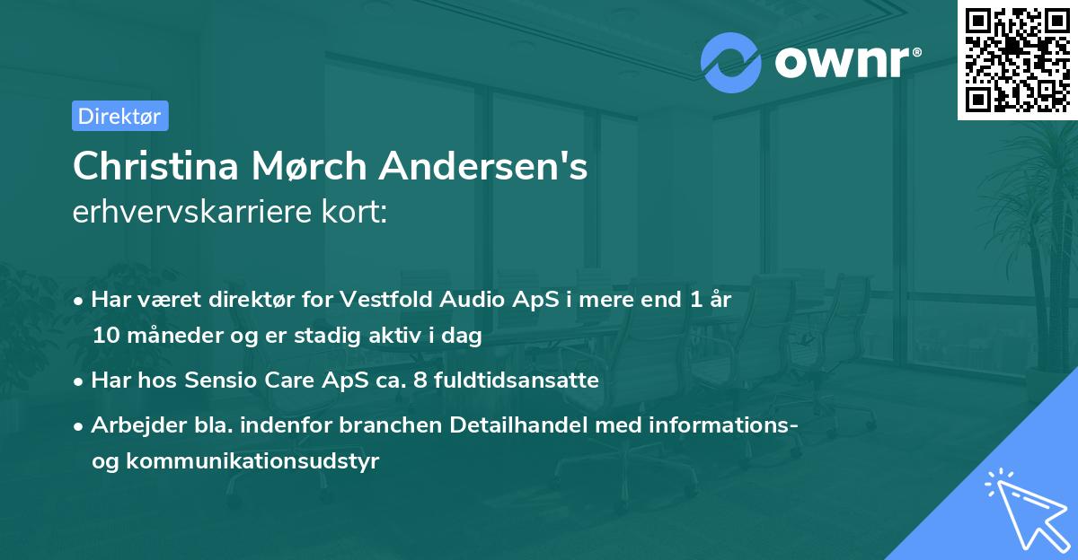 Christina Mørch Andersen's erhvervskarriere kort