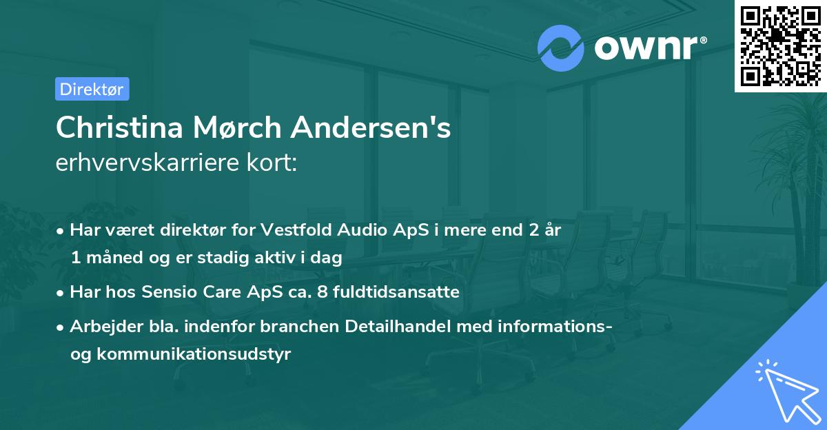 Christina Mørch Andersen's erhvervskarriere kort