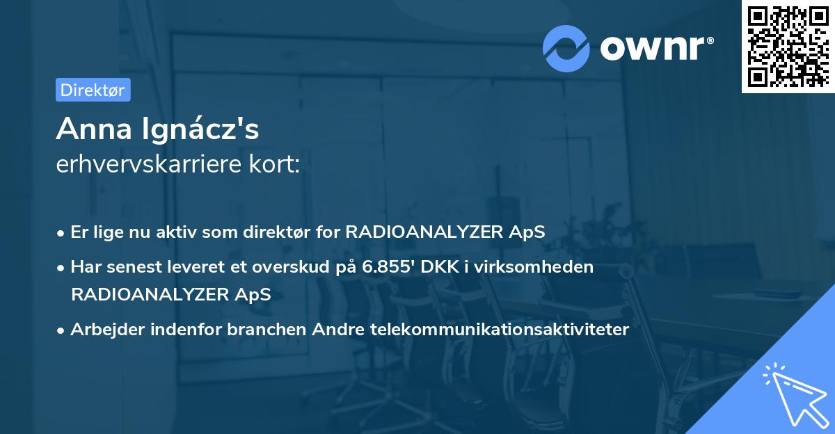 Anna Ignácz's erhvervskarriere kort