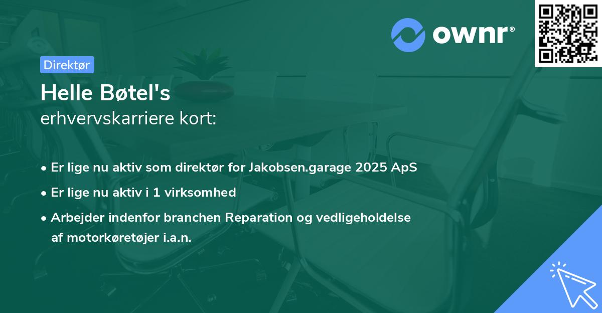 Helle Bøtel's erhvervskarriere kort