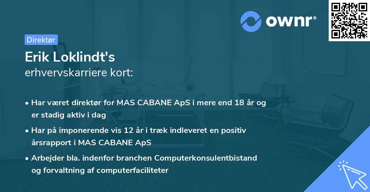 Erik Loklindt's erhvervskarriere kort