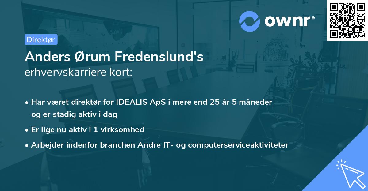 Anders Ørum Fredenslund's erhvervskarriere kort