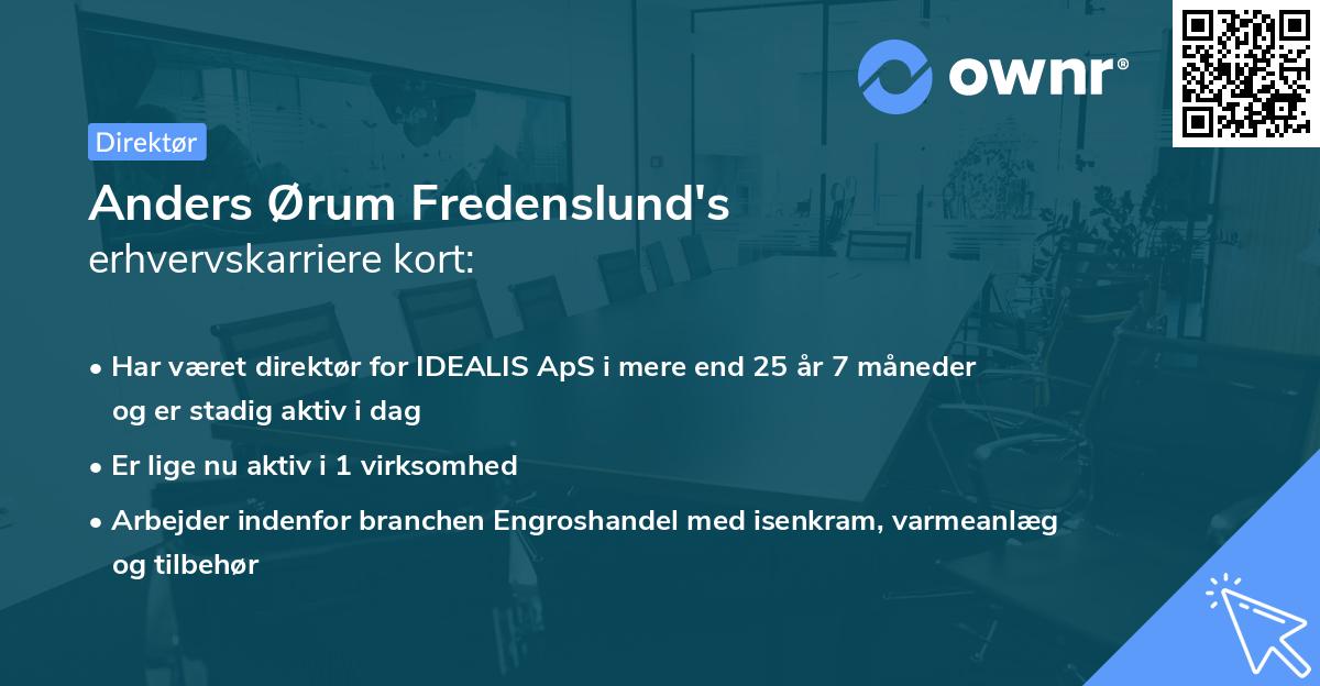 Anders Ørum Fredenslund's erhvervskarriere kort