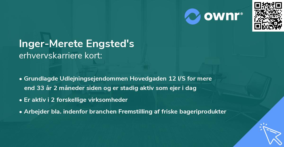 Inger-Merete Engsted's erhvervskarriere kort