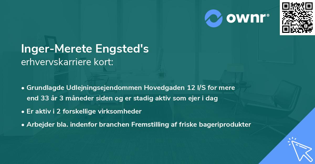 Inger-Merete Engsted's erhvervskarriere kort