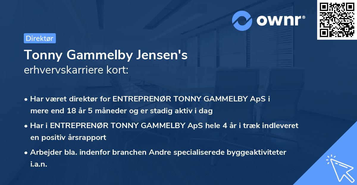 Tonny Gammelby Jensen's erhvervskarriere kort