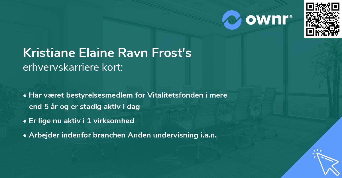Kristiane Elaine Ravn Frost's erhvervskarriere kort