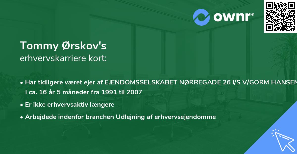 Tommy Ørskov's erhvervskarriere kort