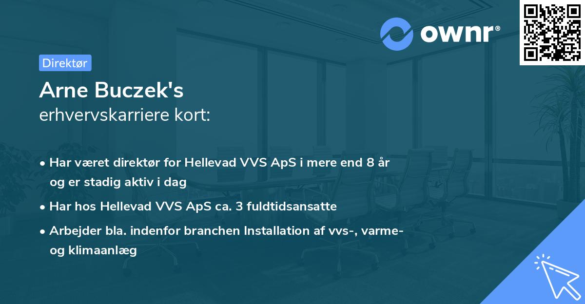 Arne Buczek's erhvervskarriere kort