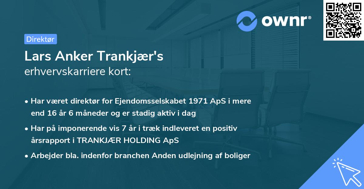 Lars Anker Trankjær's erhvervskarriere kort