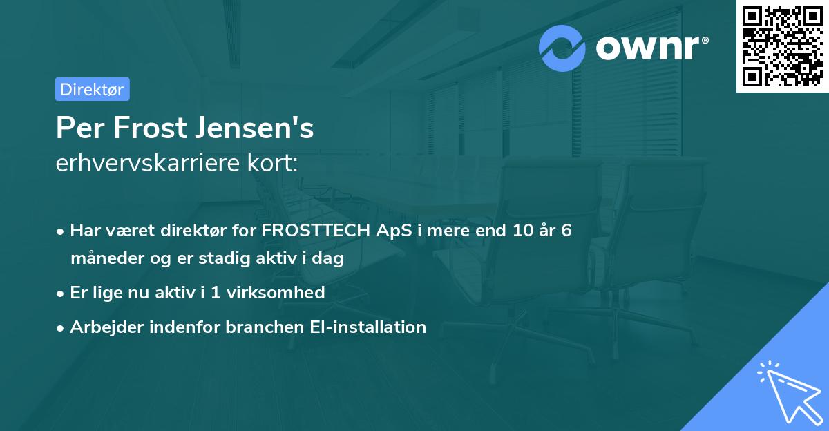 Per Frost Jensen's erhvervskarriere kort