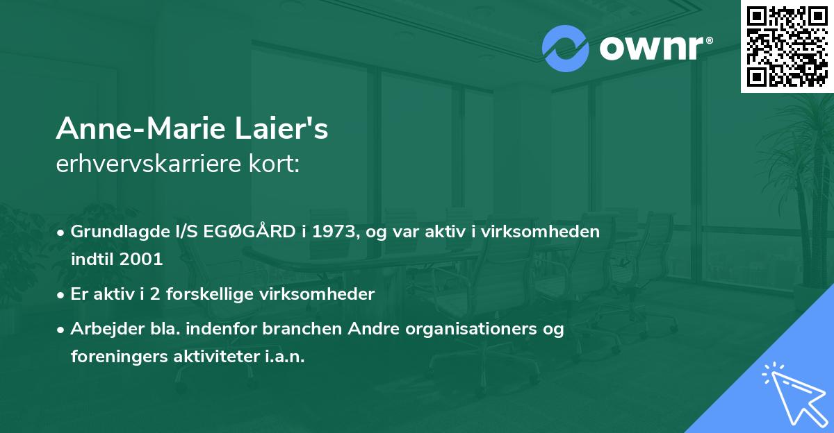 Anne-Marie Laier's erhvervskarriere kort