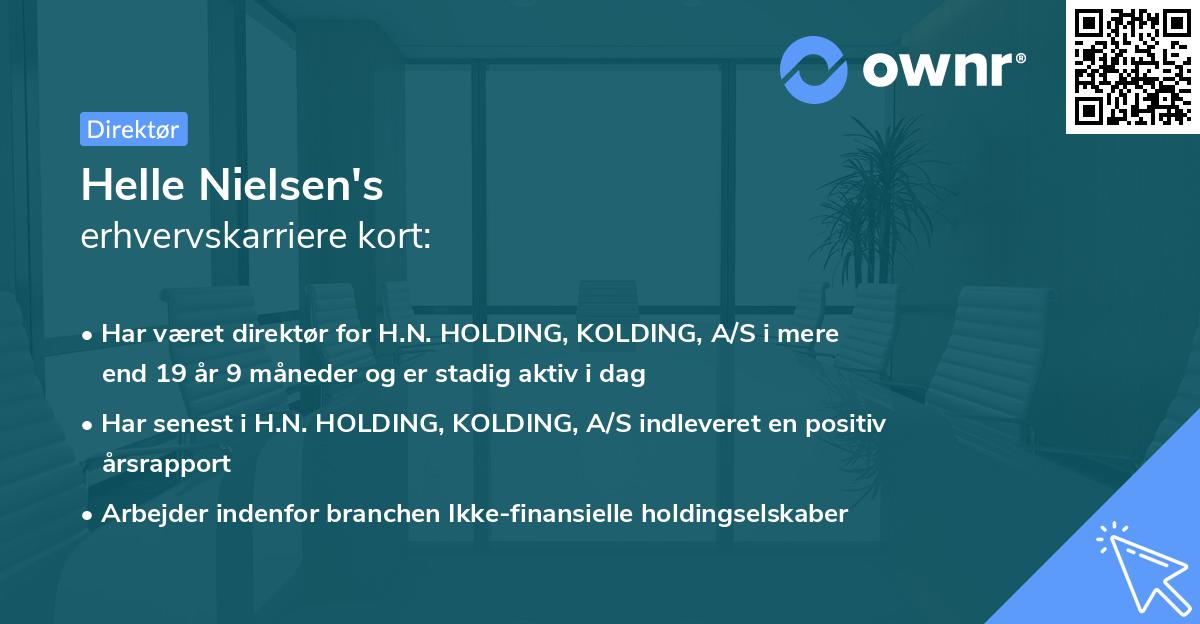 Helle Nielsen's erhvervskarriere kort