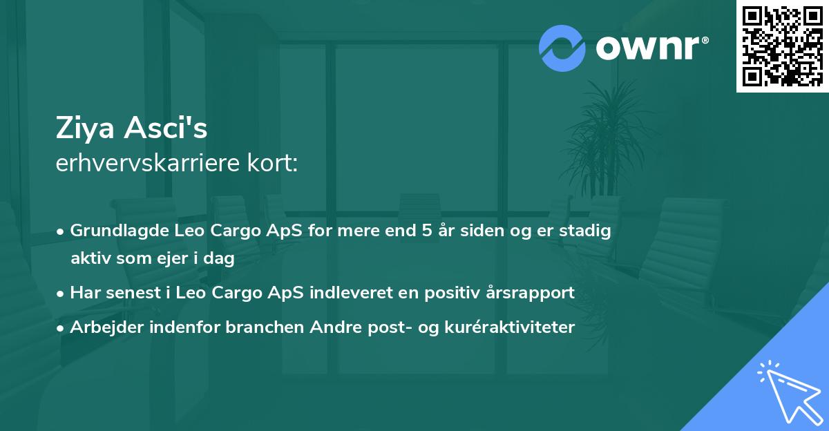Ziya Asci's erhvervskarriere kort