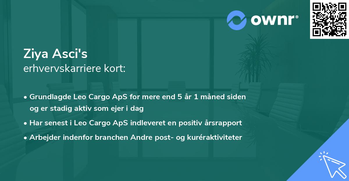 Ziya Asci's erhvervskarriere kort