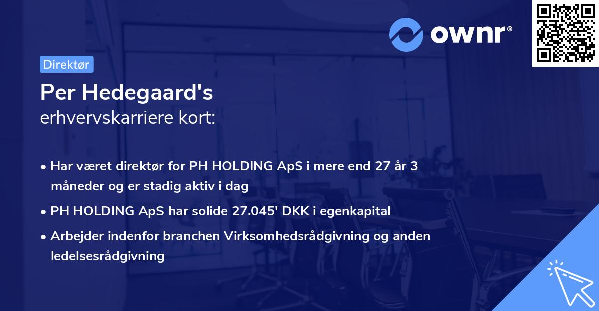 Per Hedegaard's erhvervskarriere kort