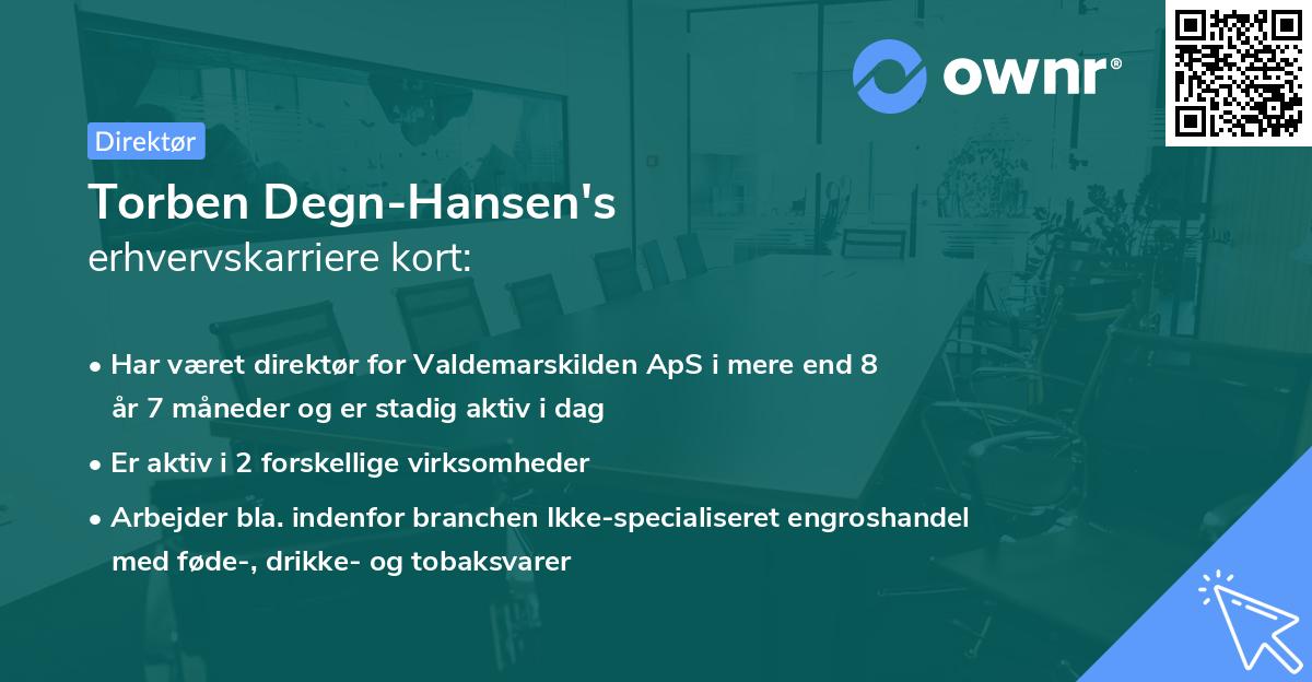 Torben Degn-Hansen's erhvervskarriere kort