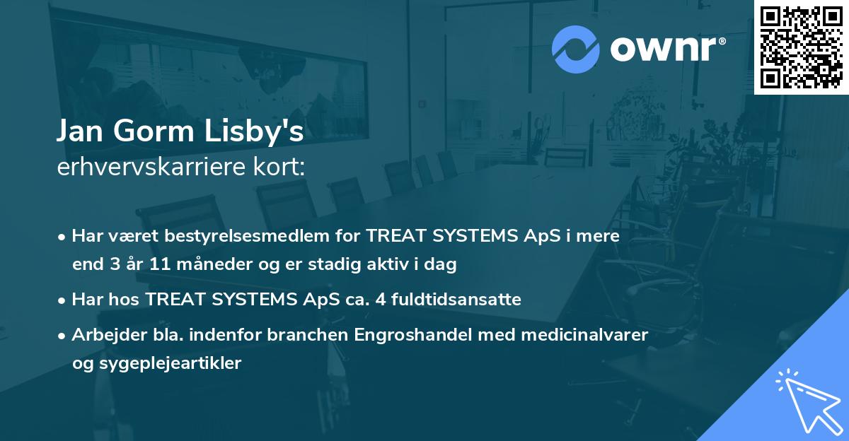 Jan Gorm Lisby's erhvervskarriere kort