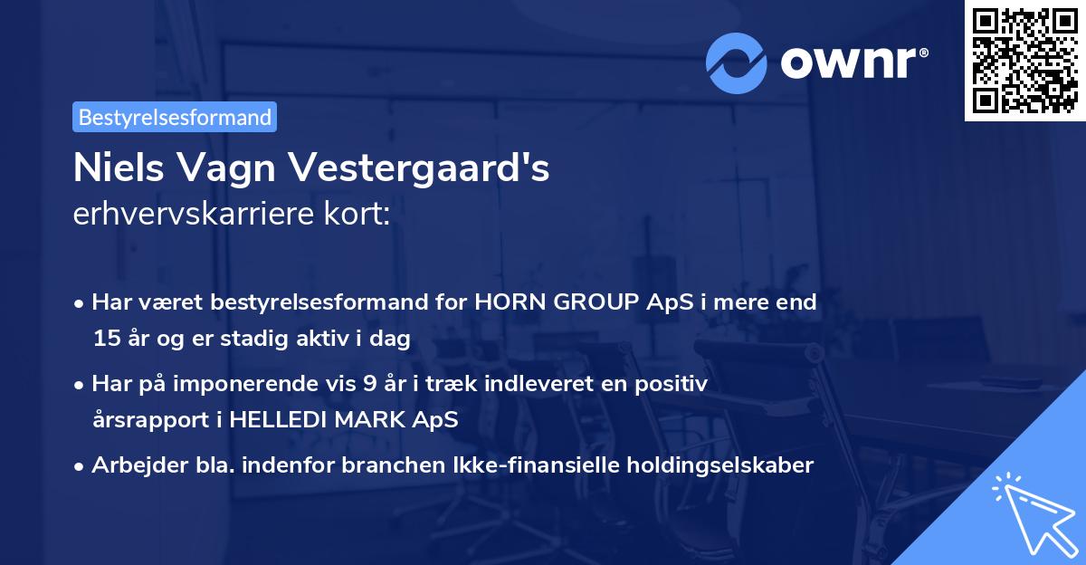 Niels Vagn Vestergaard's erhvervskarriere kort