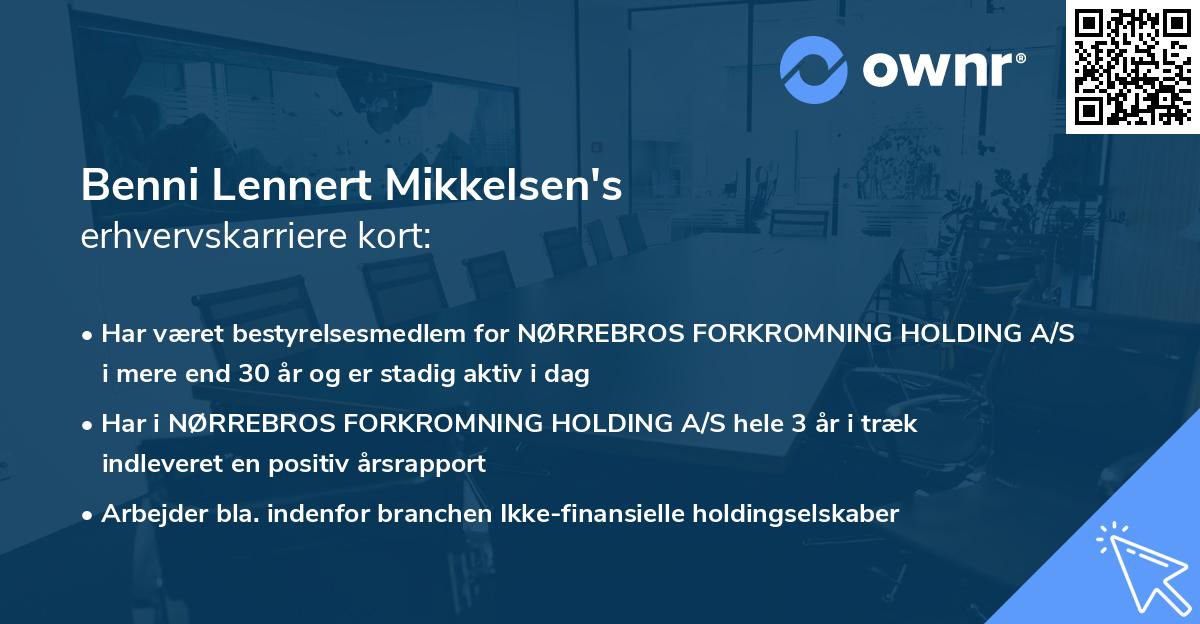 Benni Lennert Mikkelsen's erhvervskarriere kort