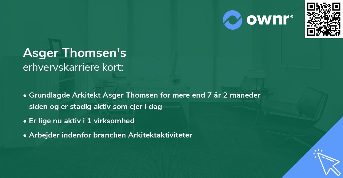 Asger Thomsen's erhvervskarriere kort
