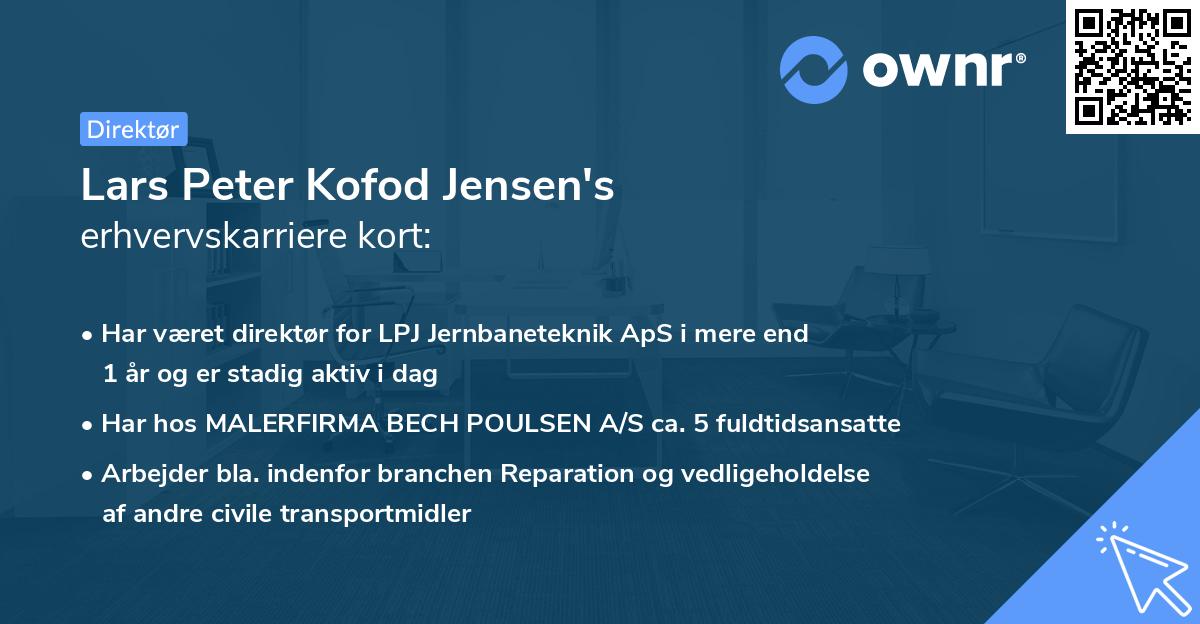 Lars Peter Kofod Jensen's erhvervskarriere kort