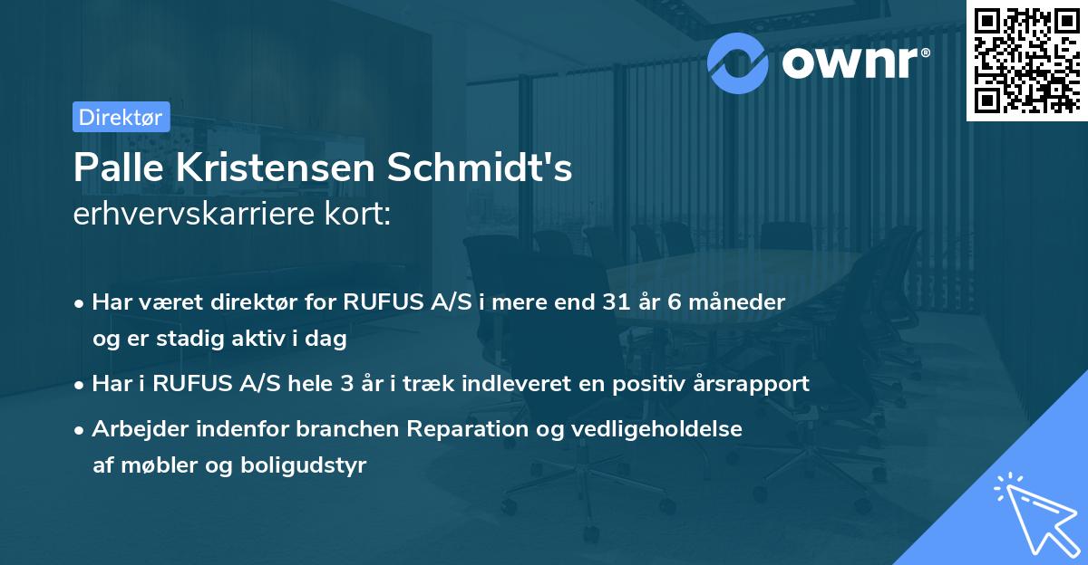 Palle Kristensen Schmidt's erhvervskarriere kort
