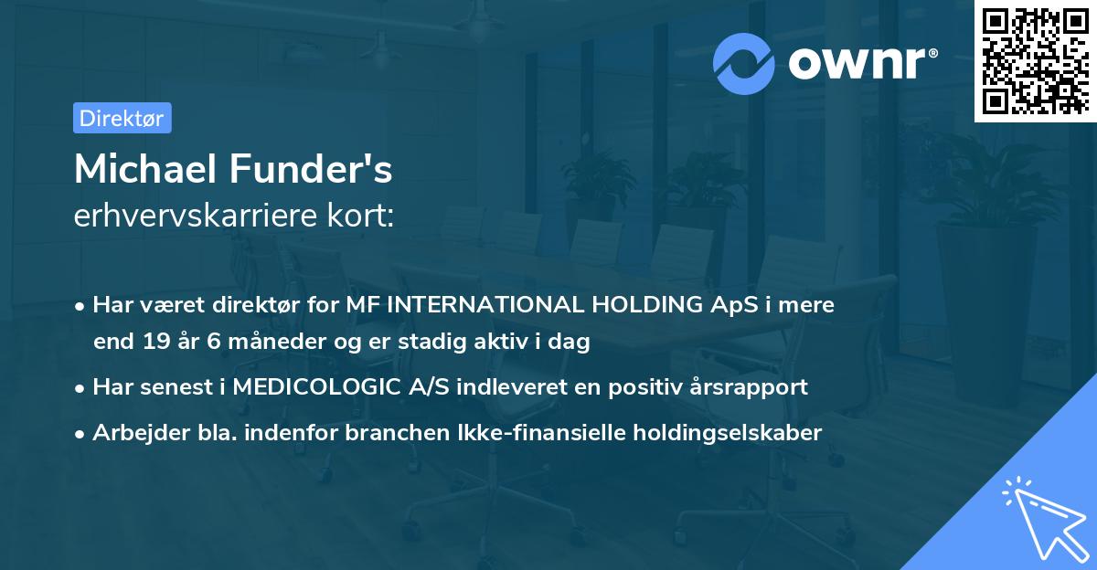 Michael Funder's erhvervskarriere kort
