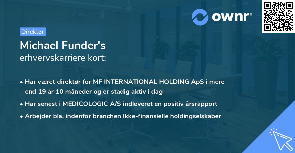 Michael Funder's erhvervskarriere kort