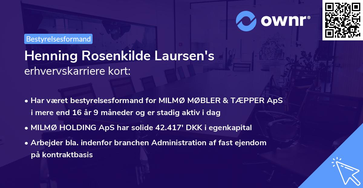 Henning Rosenkilde Laursen's erhvervskarriere kort