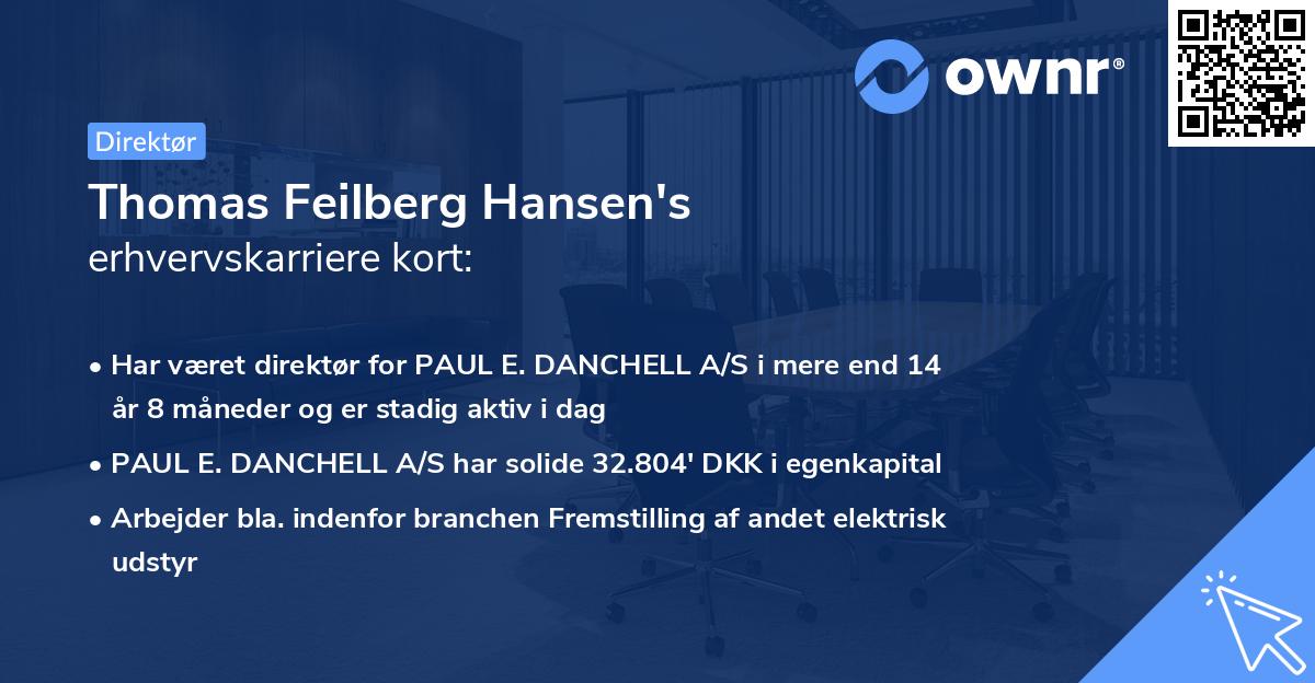 Thomas Feilberg Hansen's erhvervskarriere kort